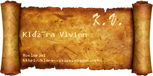 Klára Vivien névjegykártya